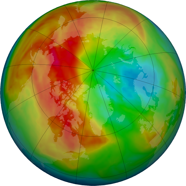 Arctic ozone map for 05 March 2016